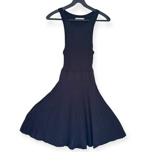 Abercrombie & Fitch Black Ribbed Skater Tank Sweater Dress Size Medium - Picture 1 of 6